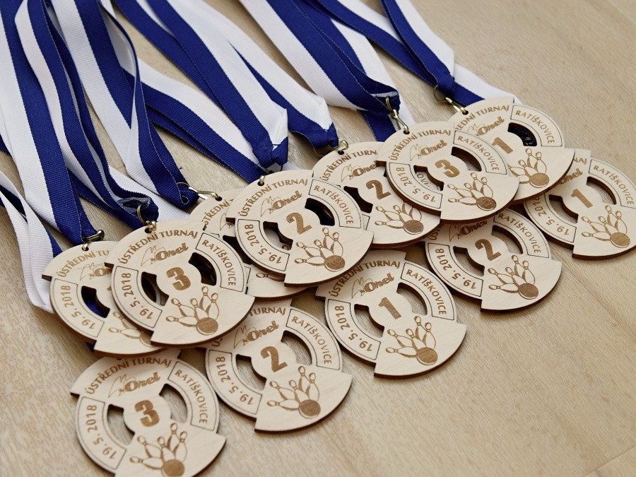Dřevěné medaile - Turnaj v kuželkách