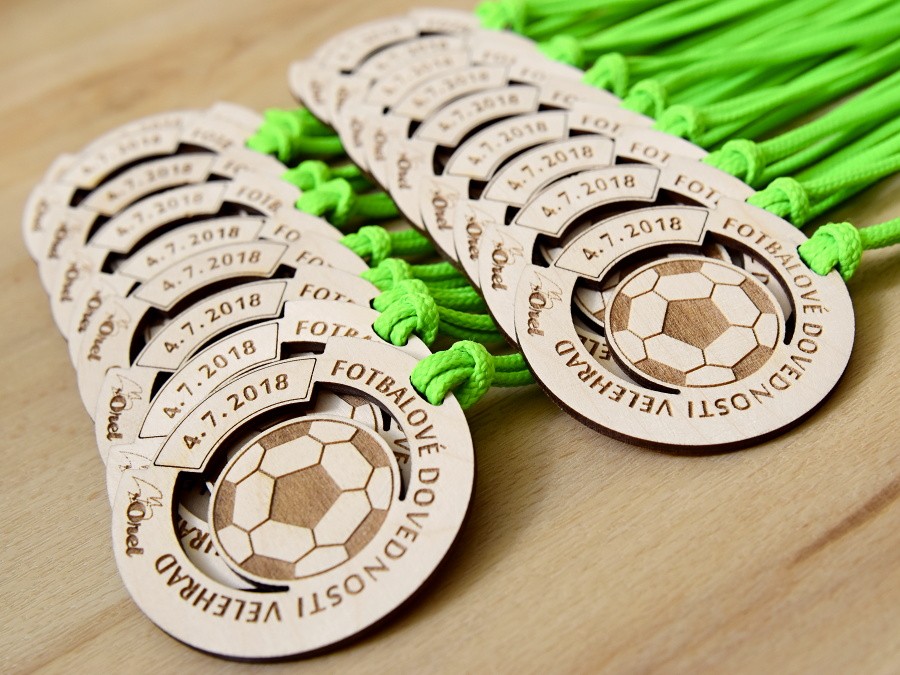 Dřevěné medaile - Fotbalové dovednosti Velehrad