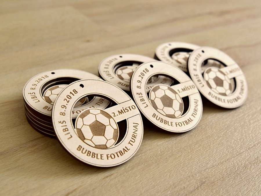 Dřevěné medaile - Bubble fotbal turnaj Libiš