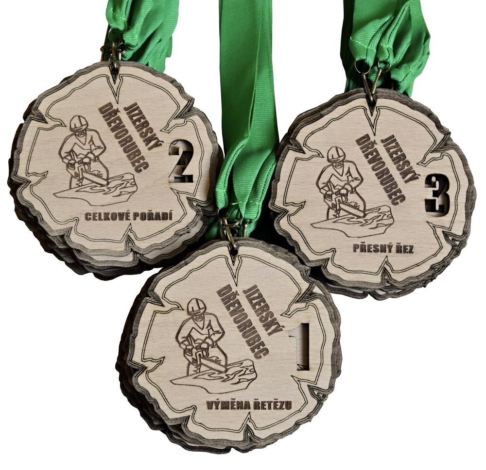 Dřevěné medaile - Jizerský dřevorubec